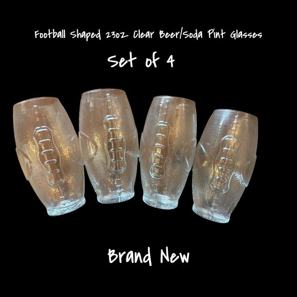 Libbey NFL Football Tumbler Beer Drinking Glasses - 23 oz Glass Set of 4 - Picture 1 of 4